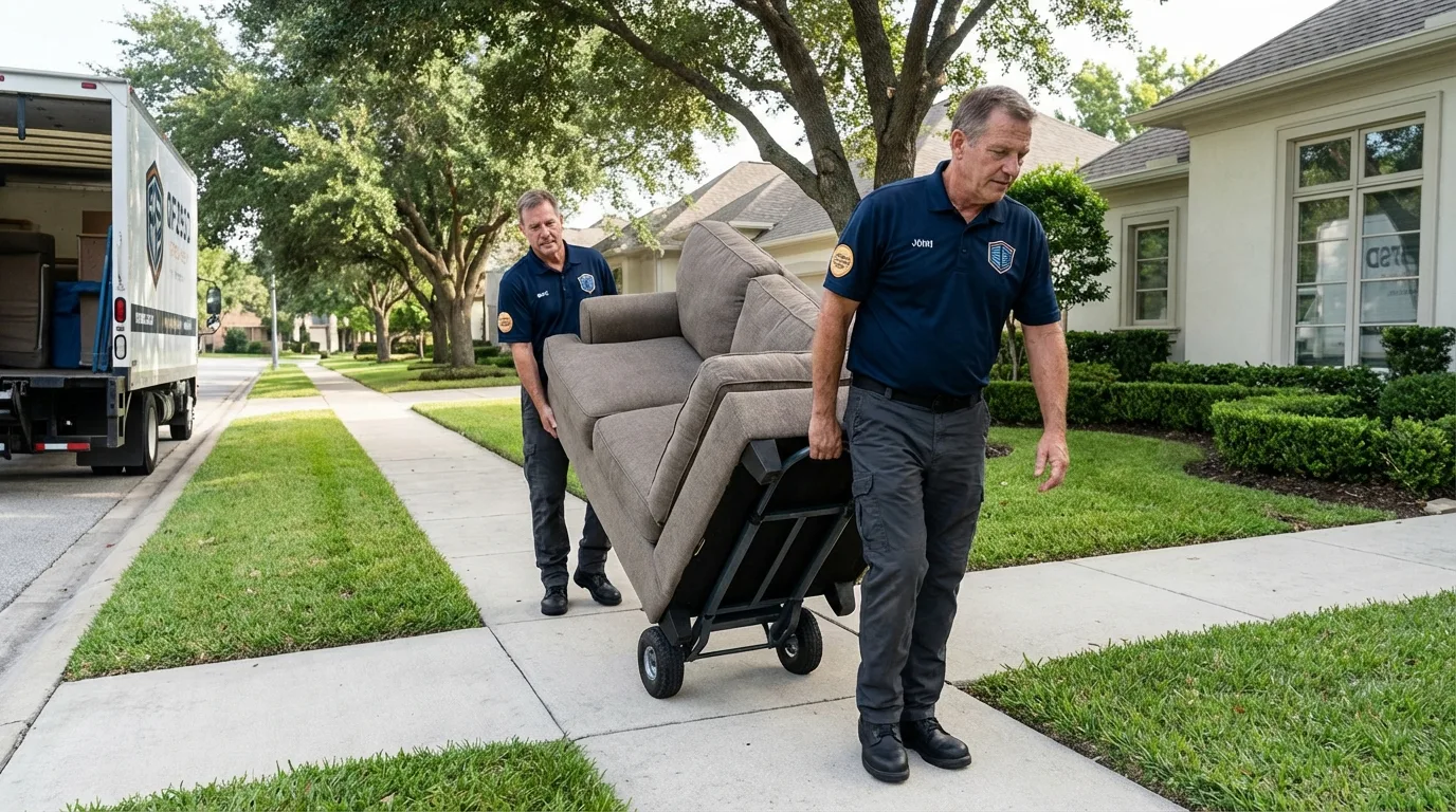 Local residential moving crew loading furniture in Tillamook, OR